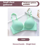 Women's Pure Color All-matching Macarons One Piece Underwear Bra-free Bigbuy
