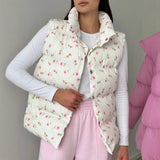 Printed Cotton-padded Jacket Waistcoat European And American Women Bigbuy