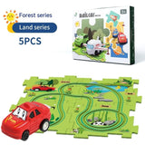 Children Puzzle Electric Railroad Speeder DIY Assembly Electric Car Automatic Rail City Scene Construction Education Toy Gift Bigbuy