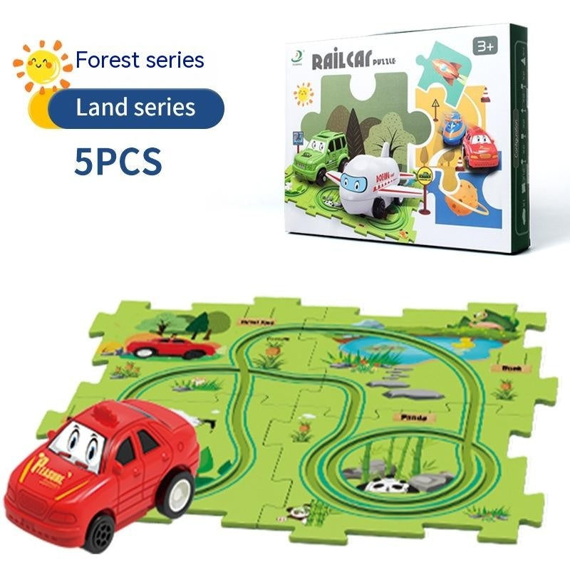 Children Puzzle Electric Railroad Speeder DIY Assembly Electric Car Automatic Rail City Scene Construction Education Toy Gift Bigbuy