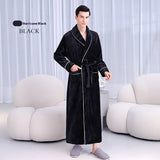 Extended Autumn And Winter Coral Fleece Bathrobe Bigbuy