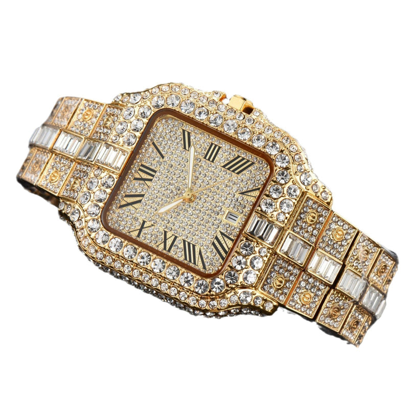 Men's Square Fashion Trend Full Diamond Watch Bigbuy