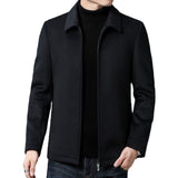 Men's Casual Polo Collar Woolen Jacket Woolen Coat Men's Clothing Bigbuy