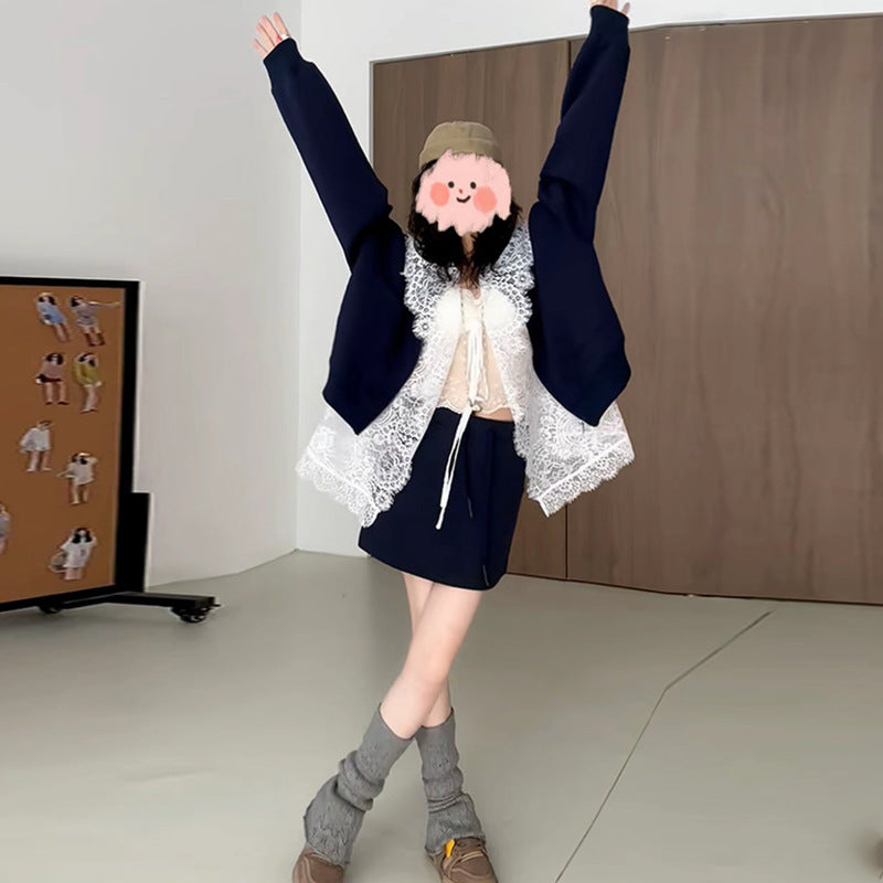 Temperament Leisure Style Red Sweater Baseball Jacket Fashionable All-matching Suit Bigbuy