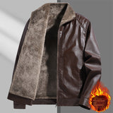 Fleece-lined Thickened Real Leather Men's Fur Jacket Bigbuy